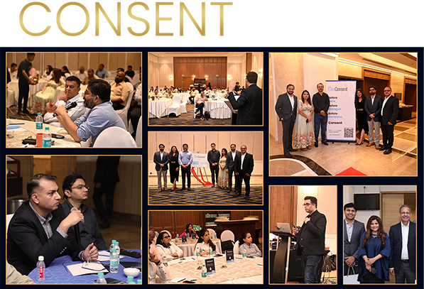 Photo collage from Consent Circle leadership gatherings with privacy, legal and technology leaders